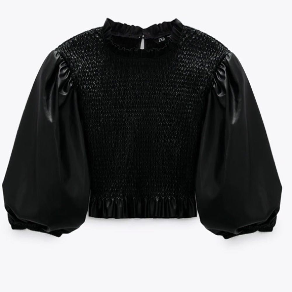 Zara faux leather stretchy top